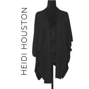 Heidi Houston Black Open Front Cardigan Size Small